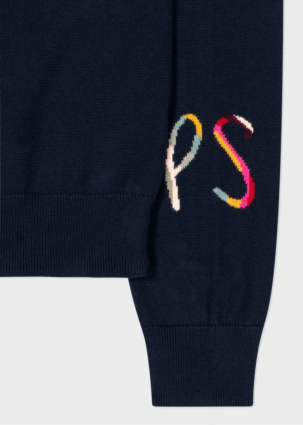 Detail View - Women's Navy Knitted Initials Sweater Paul Smith
