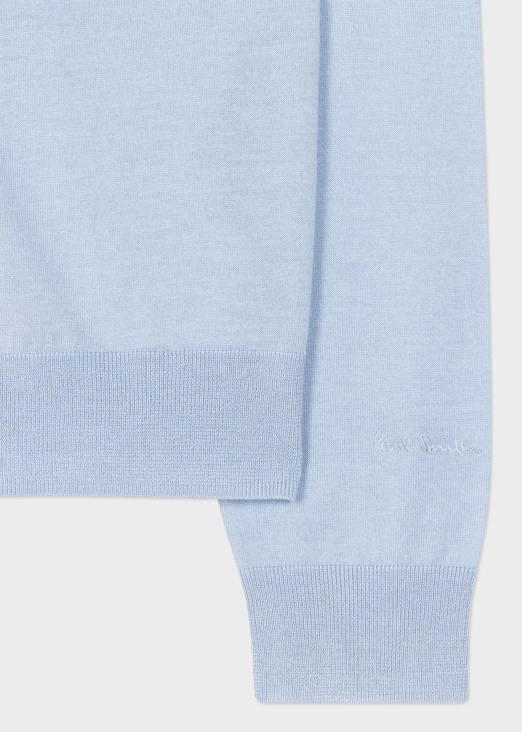 Detail View - Pale Blue Merino Wool Sweater Paul Smith