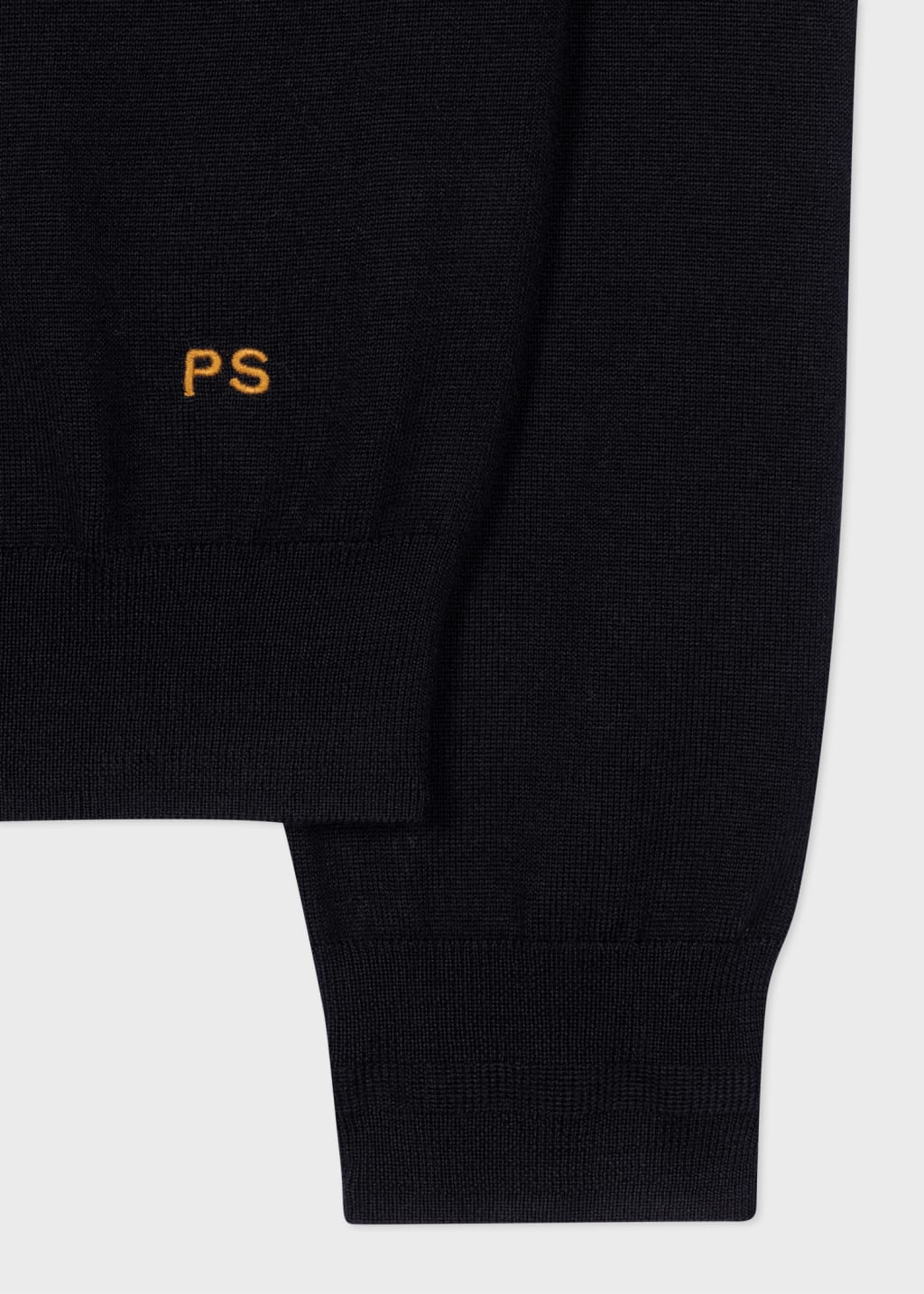 Detail View - Black And Orange Merino Wool Half Zip Sweater Paul Smith