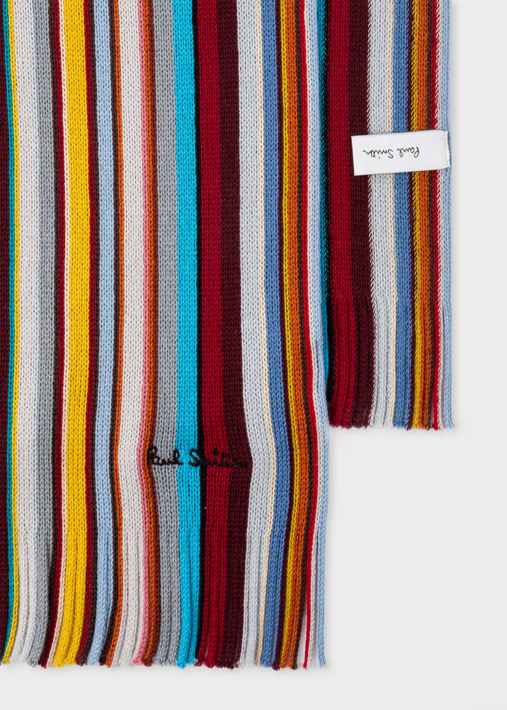 Detail View - Merino Wool 'Signature Stripe' Scarf Paul Smith