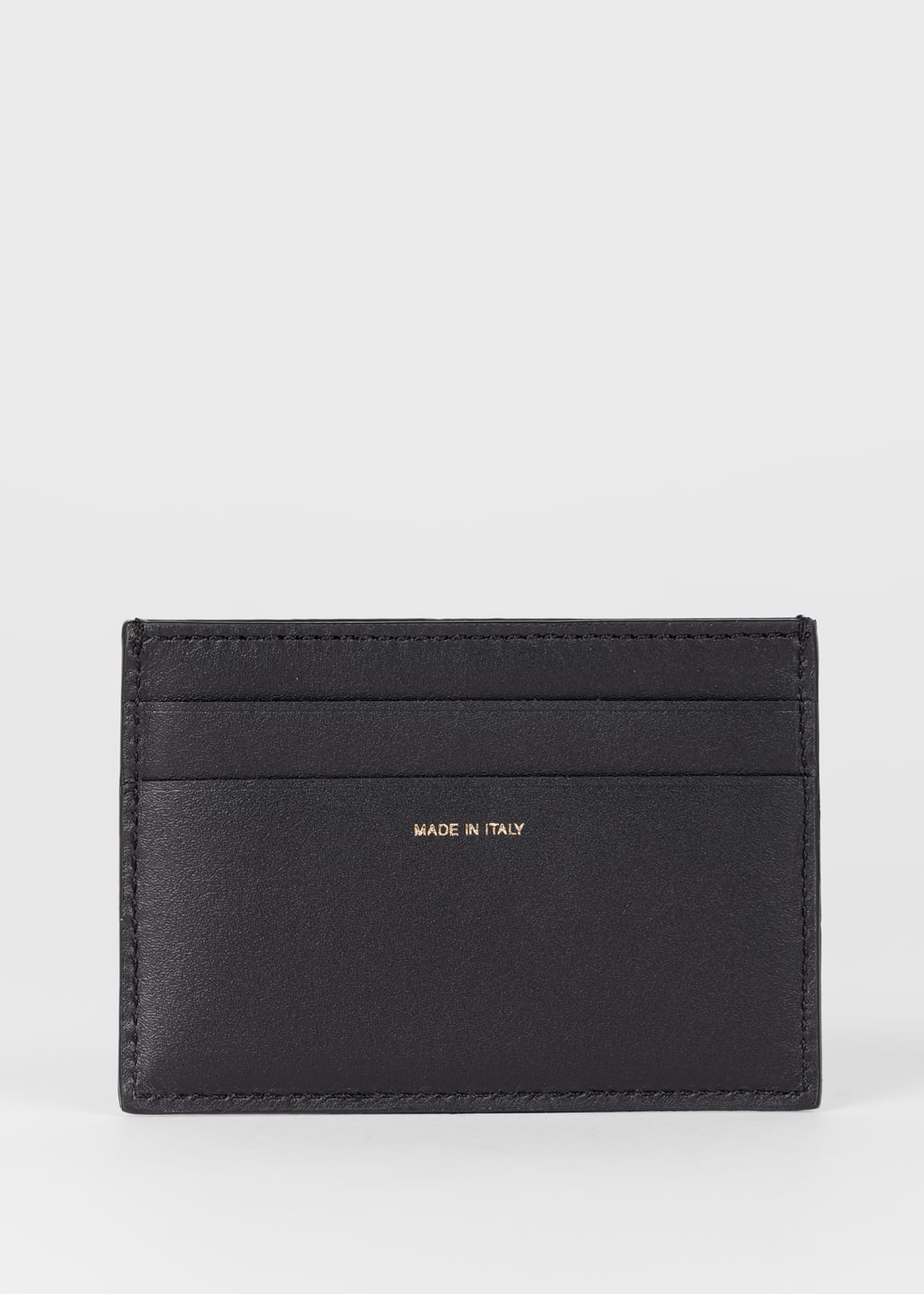 Back View - Black Panelled Leather Card Holder Paul Smith