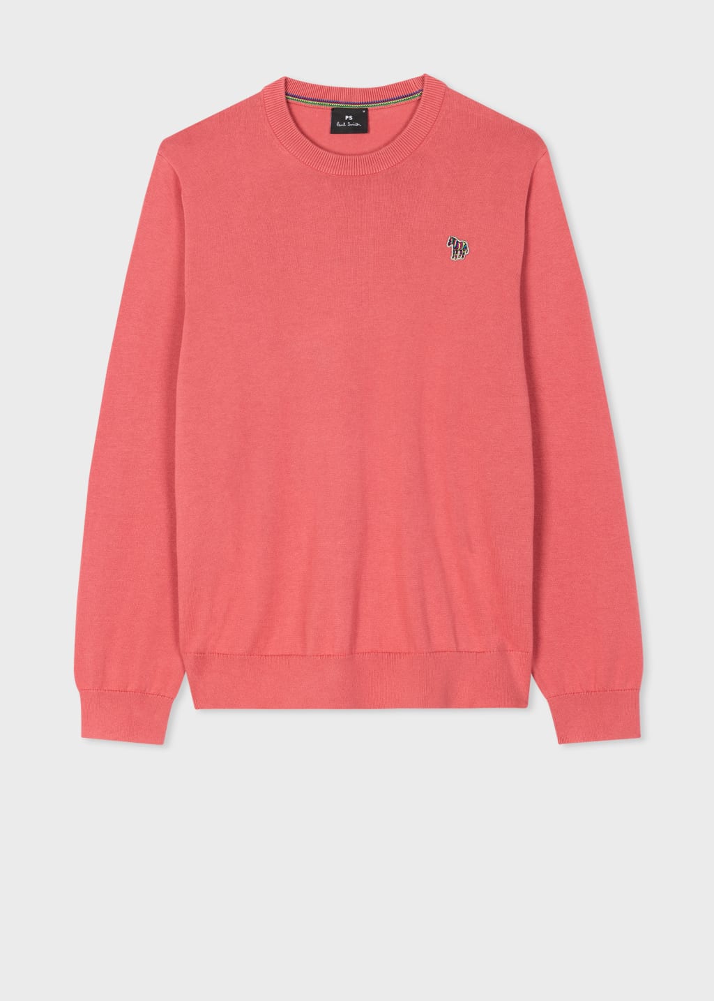 Men's Pink Organic Cotton Zebra Logo Sweater