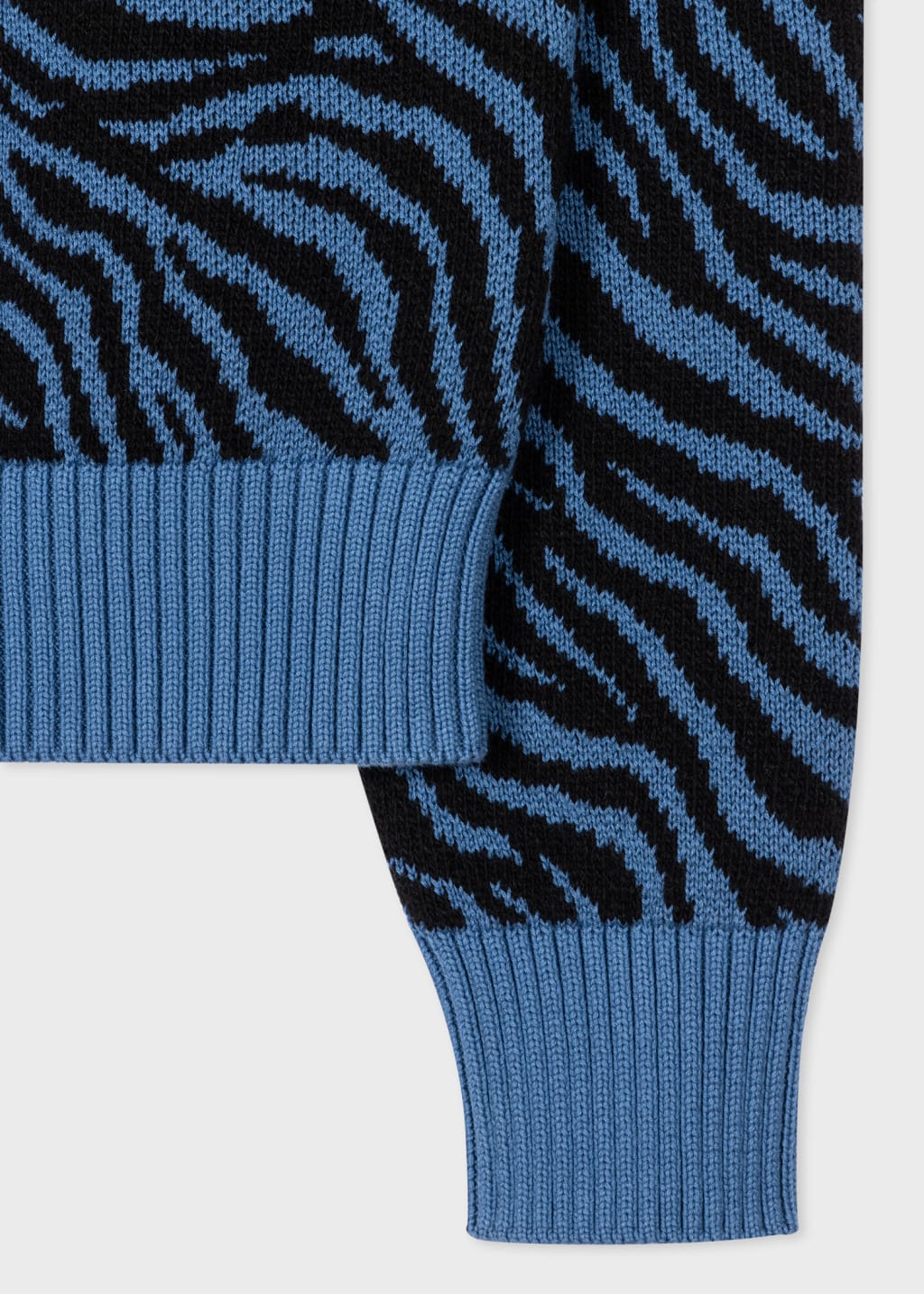 Detail View - Women's Organic Cotton Blue Zebra Sweater Paul Smith