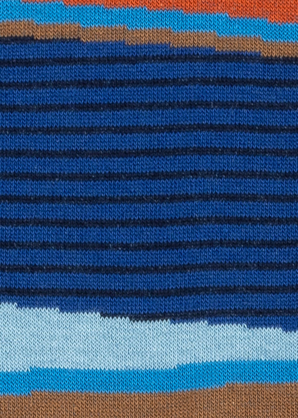 Detail View - Blue 'Plains' Stripe Socks Paul Smith