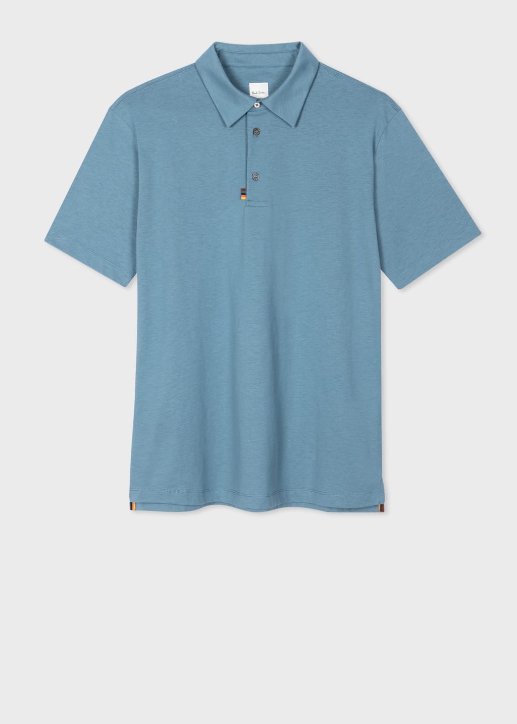 Men's Powder Blue Jersey Polo Shirt with 'Artist Stripe' Tab