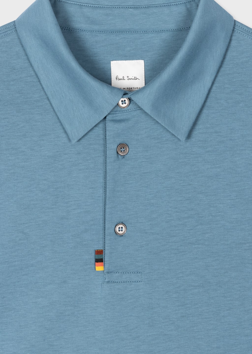 Men's Powder Blue Jersey Polo Shirt with 'Artist Stripe' Tab