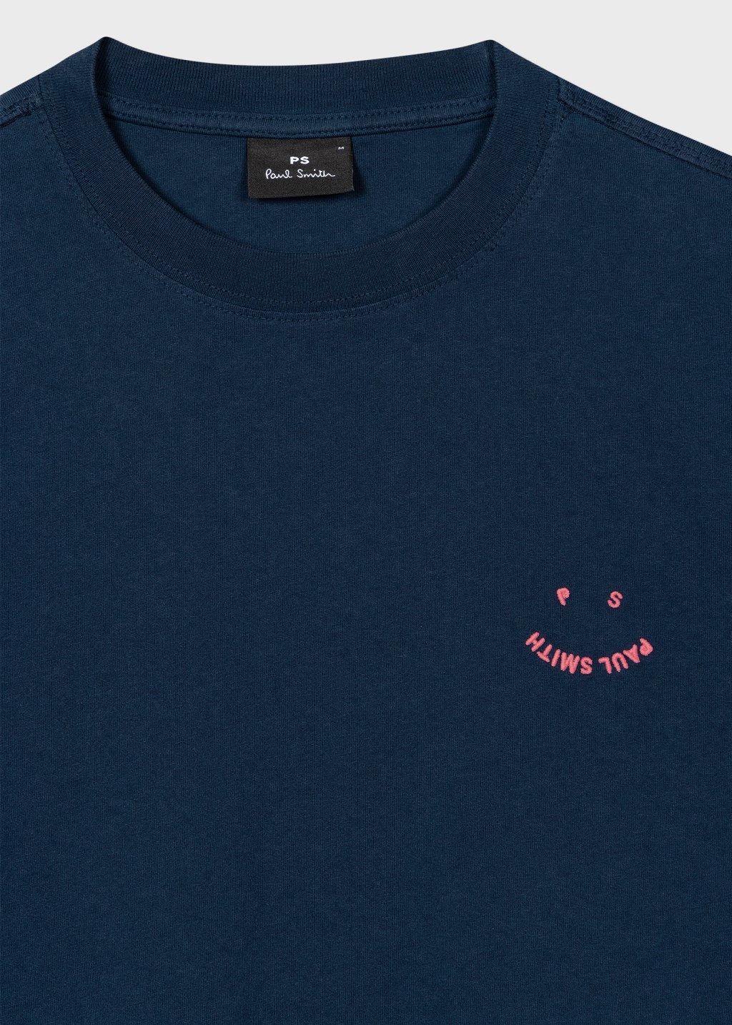Detail View - Navy Cotton 'Happy' T-Shirt Paul Smith