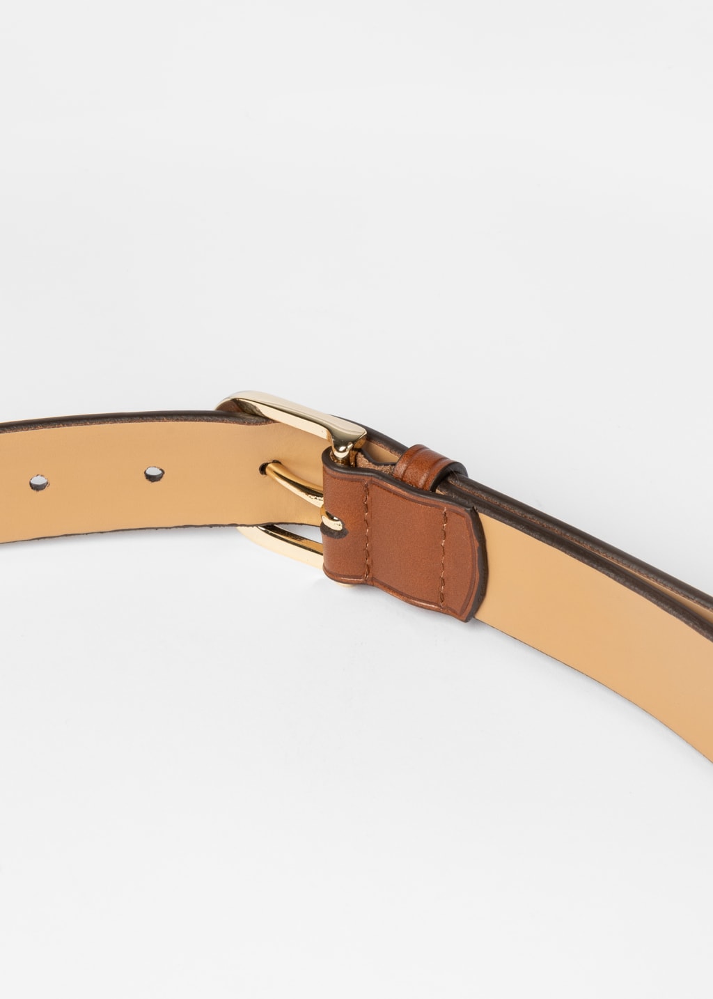 Product View - Women's Tan Woven Leather 'Signature Stripe' Belt by Paul Smith