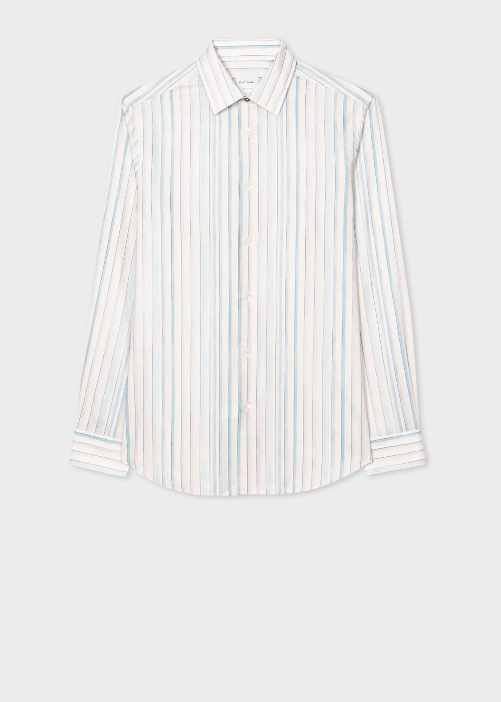 Men's Ecru and Light Blue 'Painted Stripe' Shirt