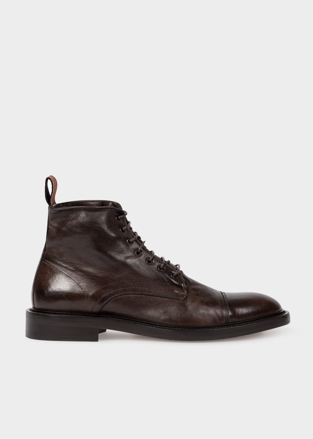 Detail View - Dark Brown Leather 'Newland' Boots Paul Smith