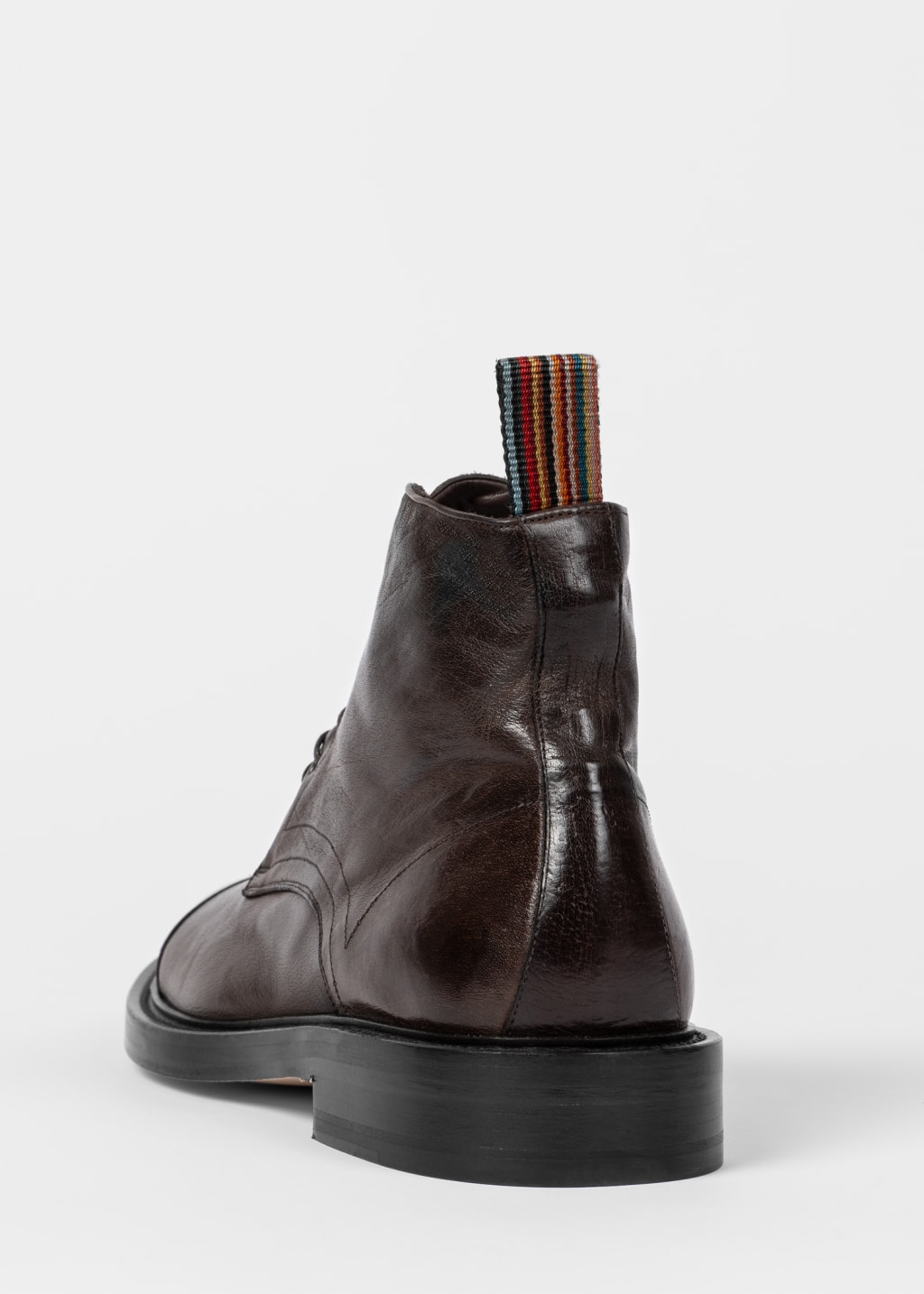 Detail View - Dark Brown Leather 'Newland' Boots Paul Smith