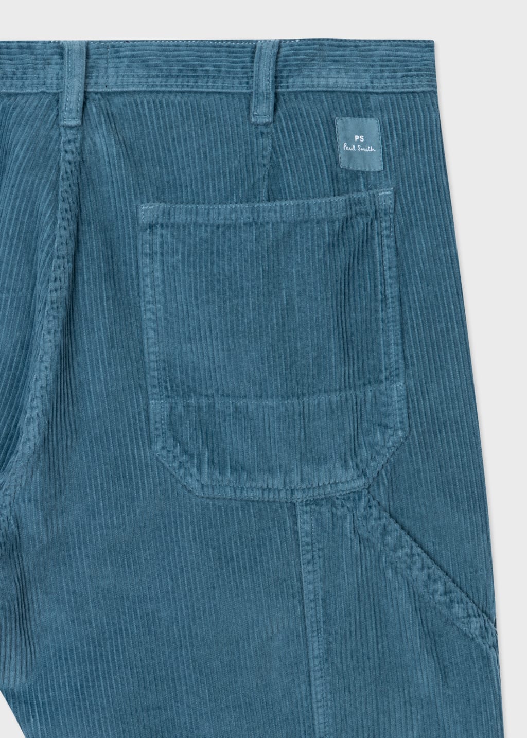 Detail View - Blue Corduroy Carpenter Trousers Paul Smith