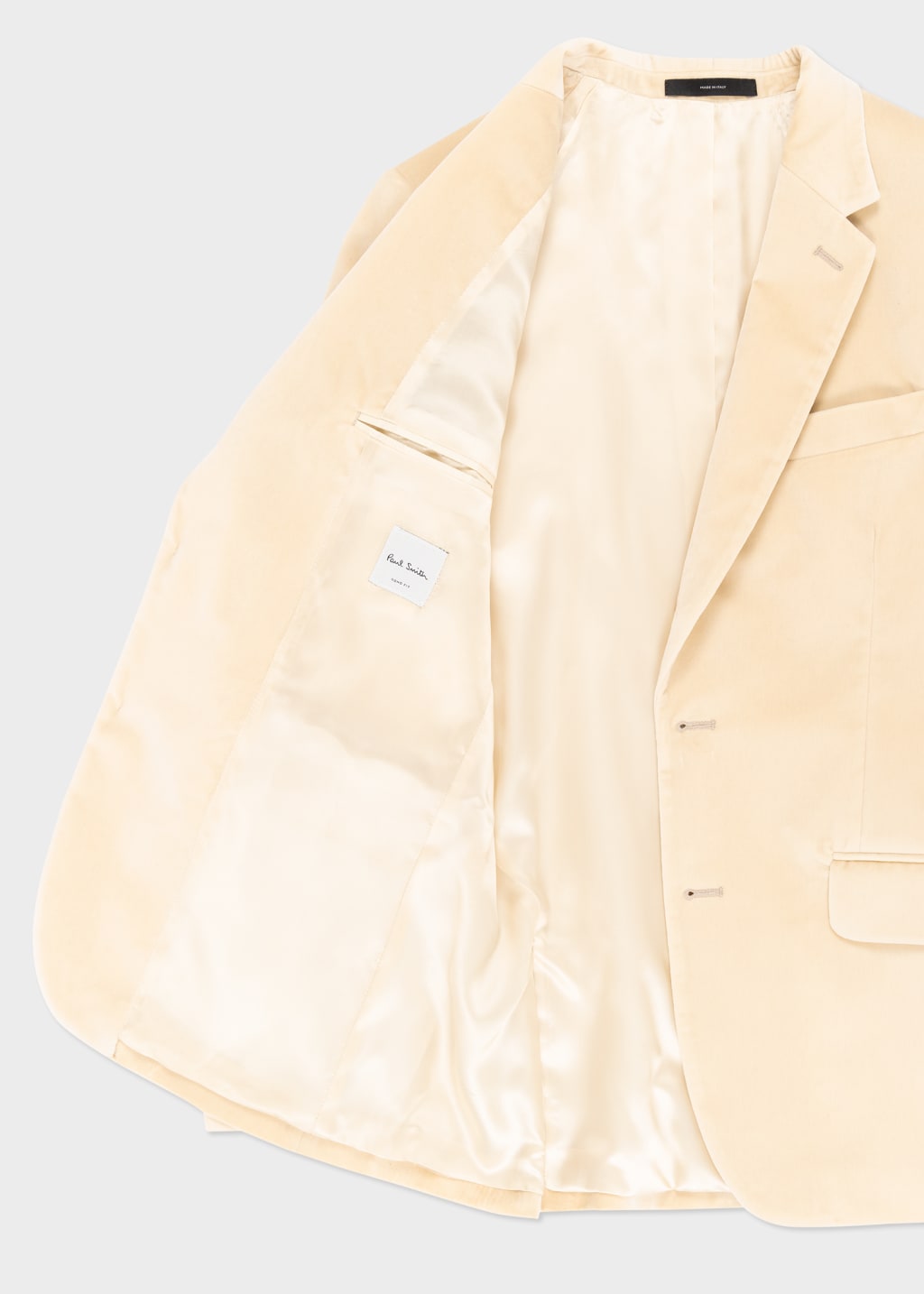 Detail View - The Soho - Tailored-Fit Ivory Velvet Blazer Paul Smith