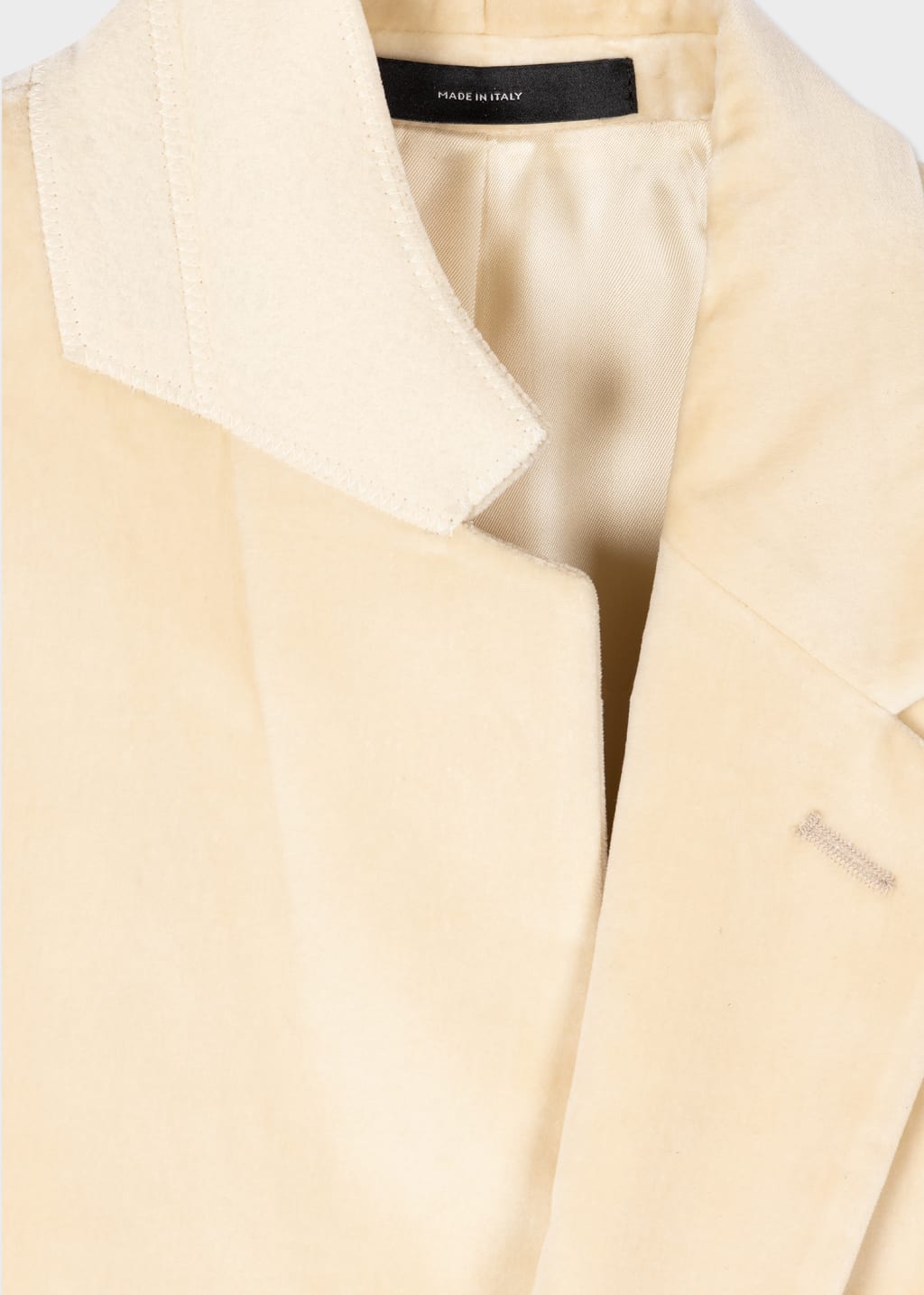 Detail View - The Soho - Tailored-Fit Ivory Velvet Blazer Paul Smith