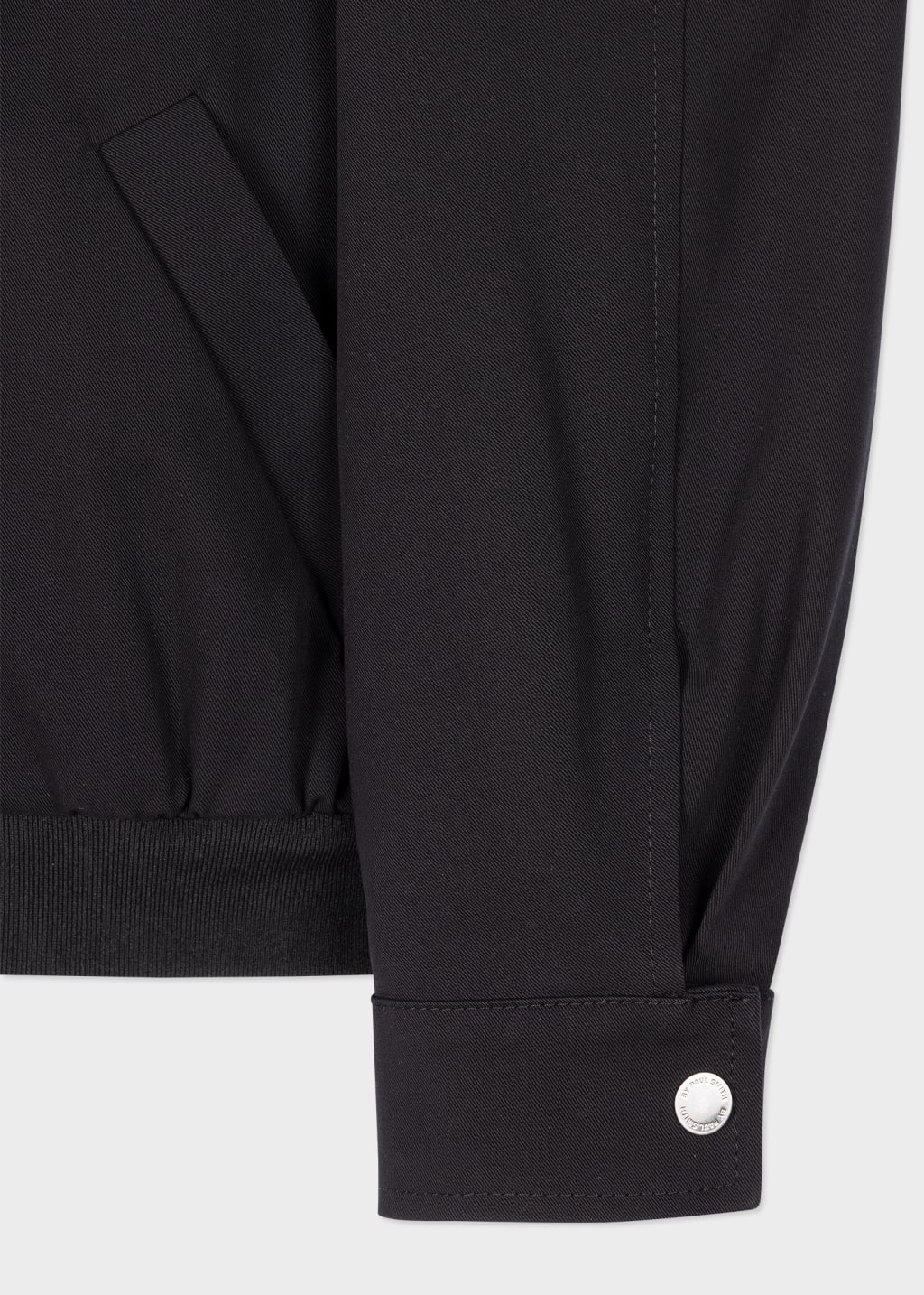 Detail View - Women's Black Cotton Bomber Jacket by Paul Smith
