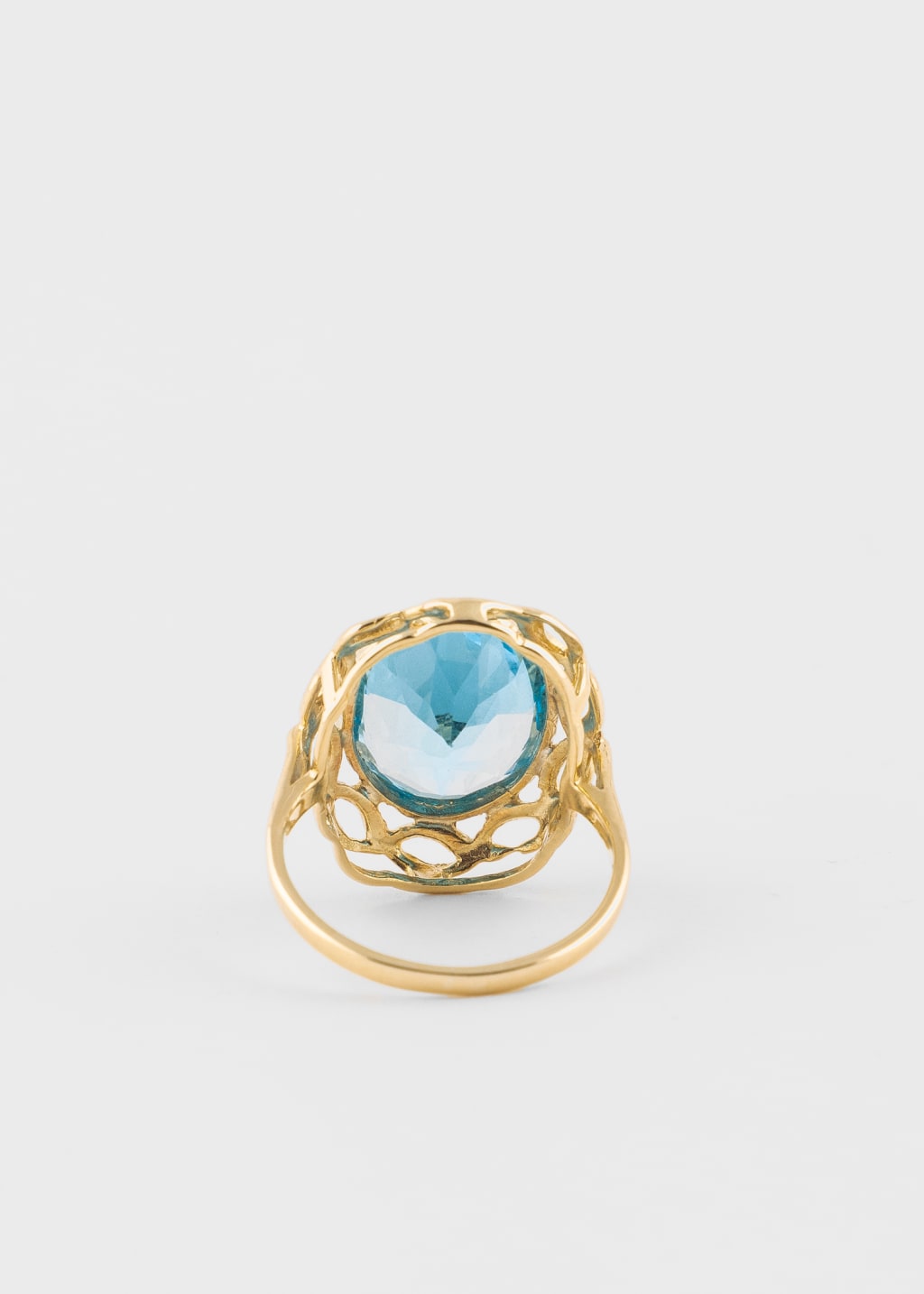 Product View - 'Enormous Sky Blue Topaz' Gold Cocktail Ring