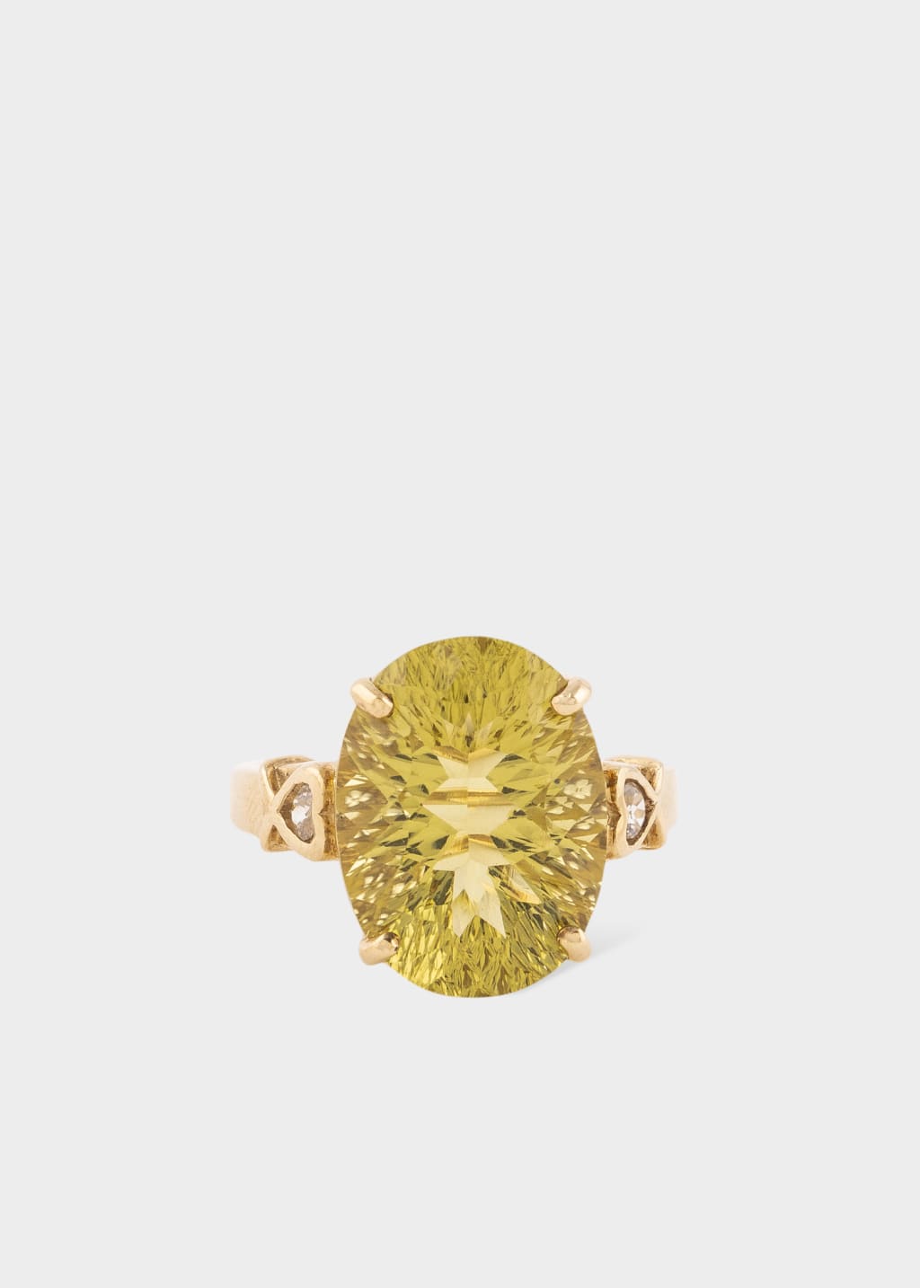 'Diamond and Sunburst Yellow Topaz' Gold Cocktail Ring by Baroque Rocks