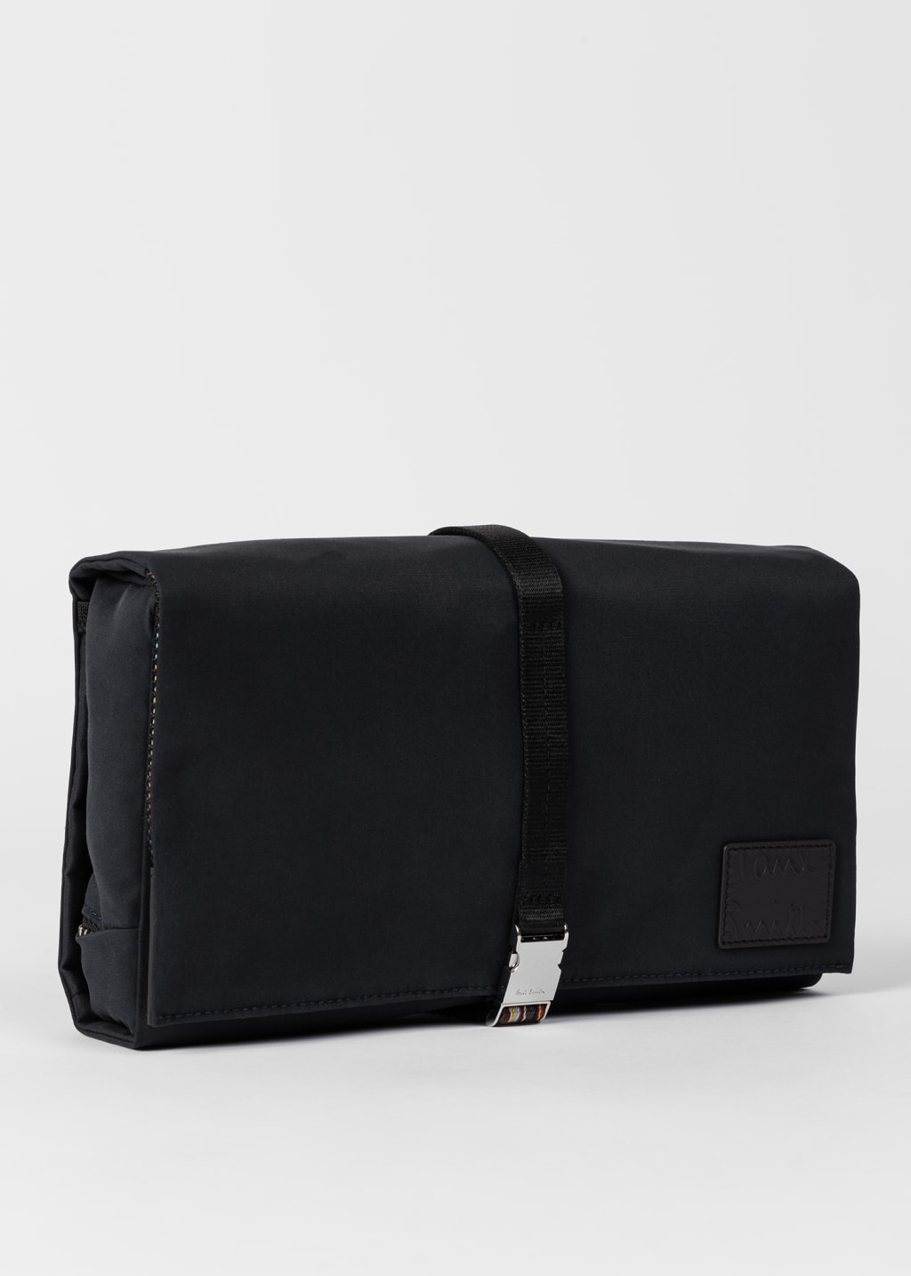 Men's Navy CottonBlend Canvas FoldOut Wash Bag