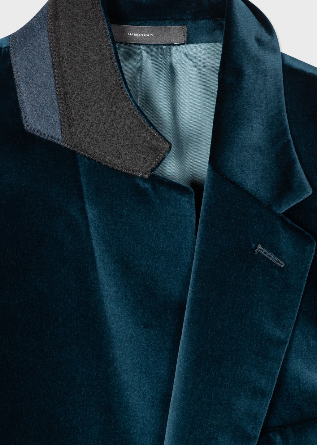 Product View - The Soho - Tailored-Fit Navy Velvet Blazer by Paul Smith