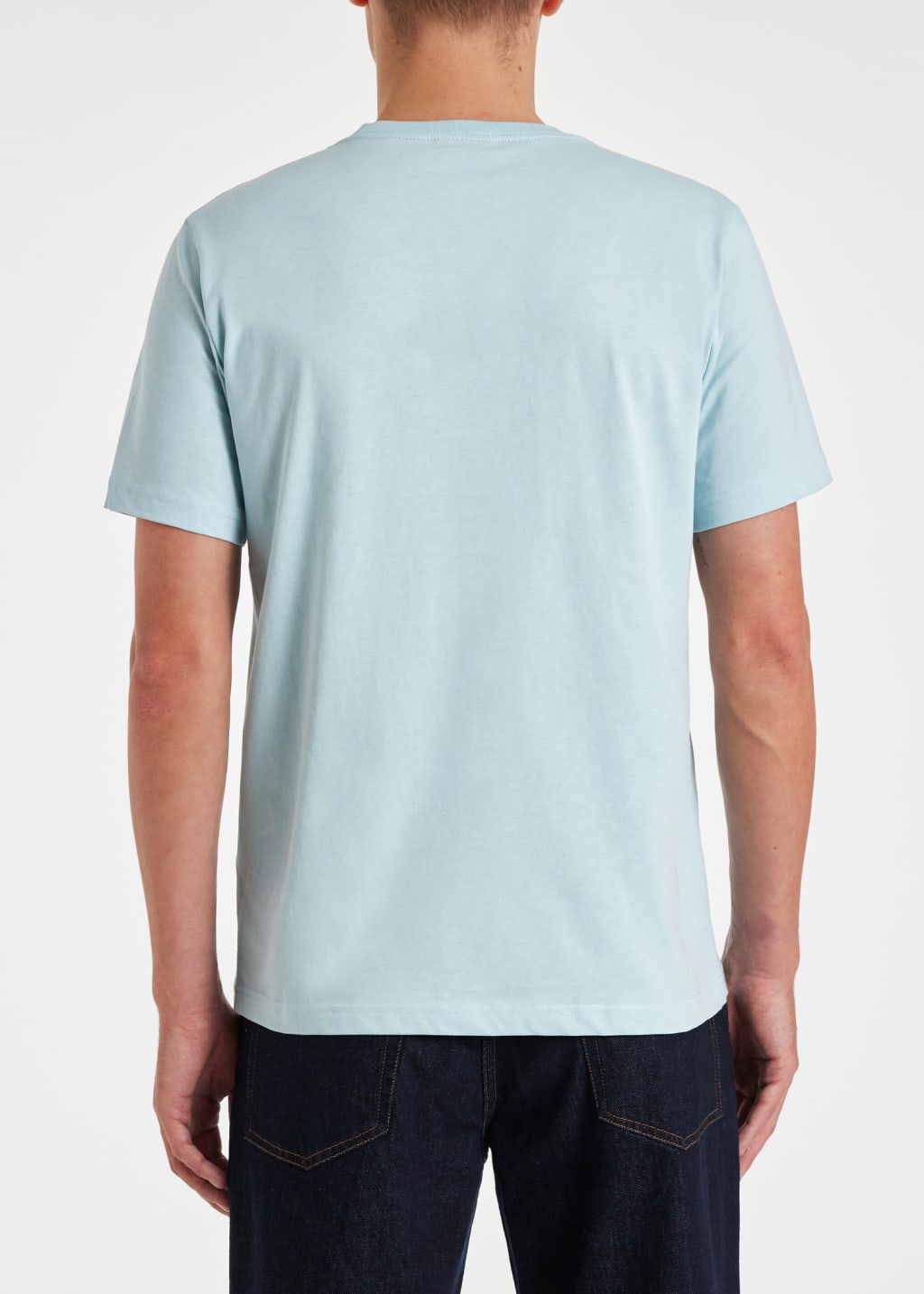 Model View - Sky Blue Organic Cotton Zebra Logo T-Shirt Paul Smith