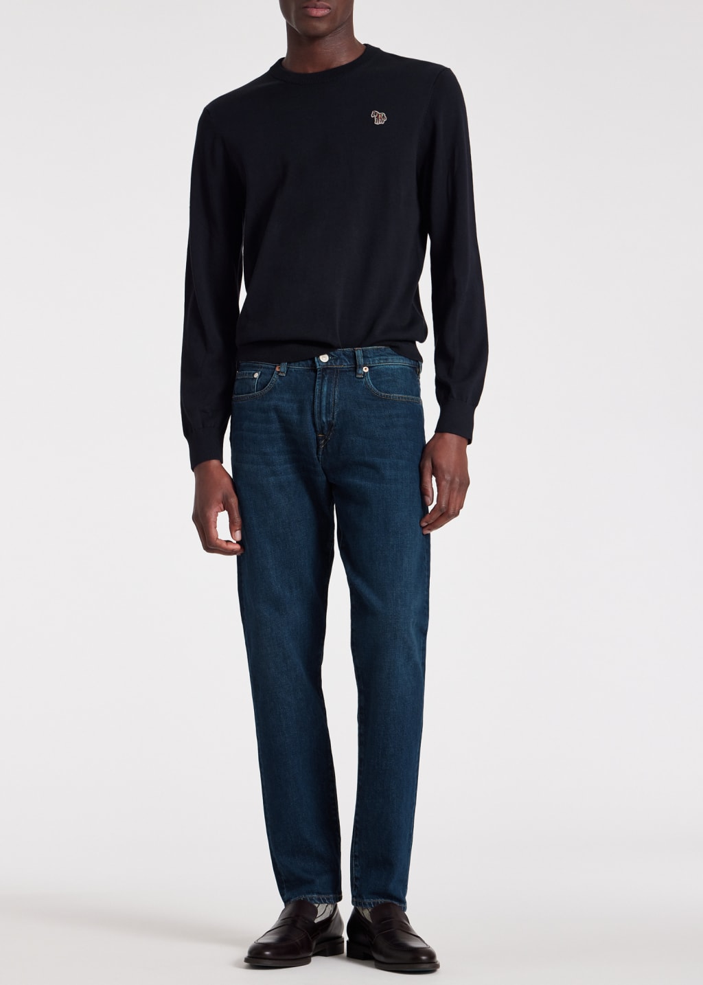 Pull Homme Bleu Marine à col en V en Mérinos - Paul Smith