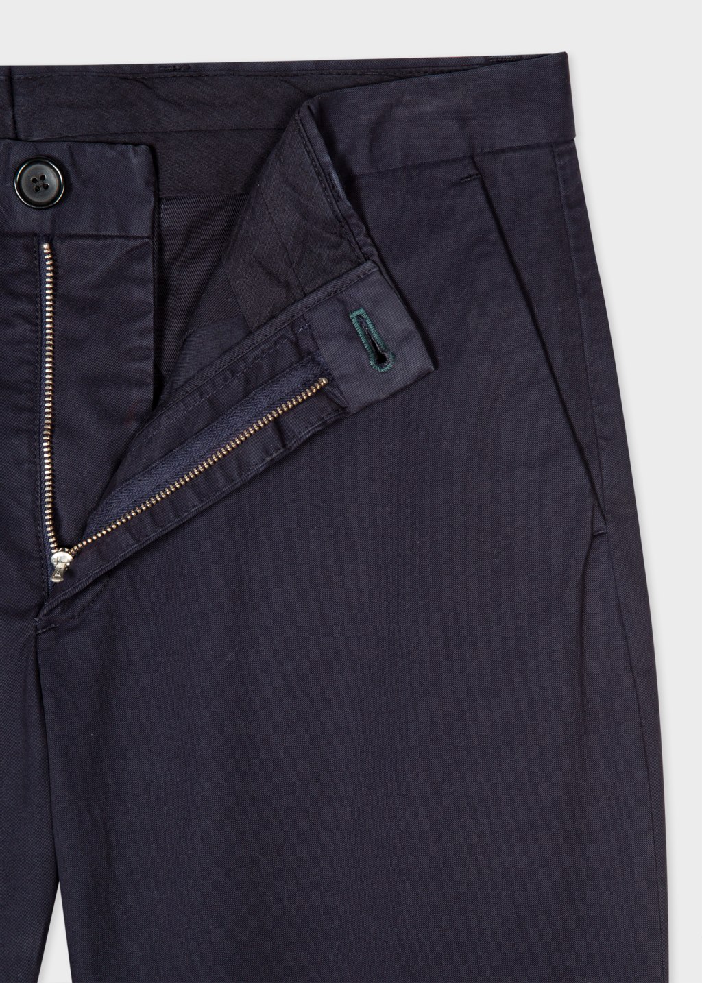 Detail View - Navy Mid-Fit 'Broad Stripe Zebra' Chinos Paul Smith