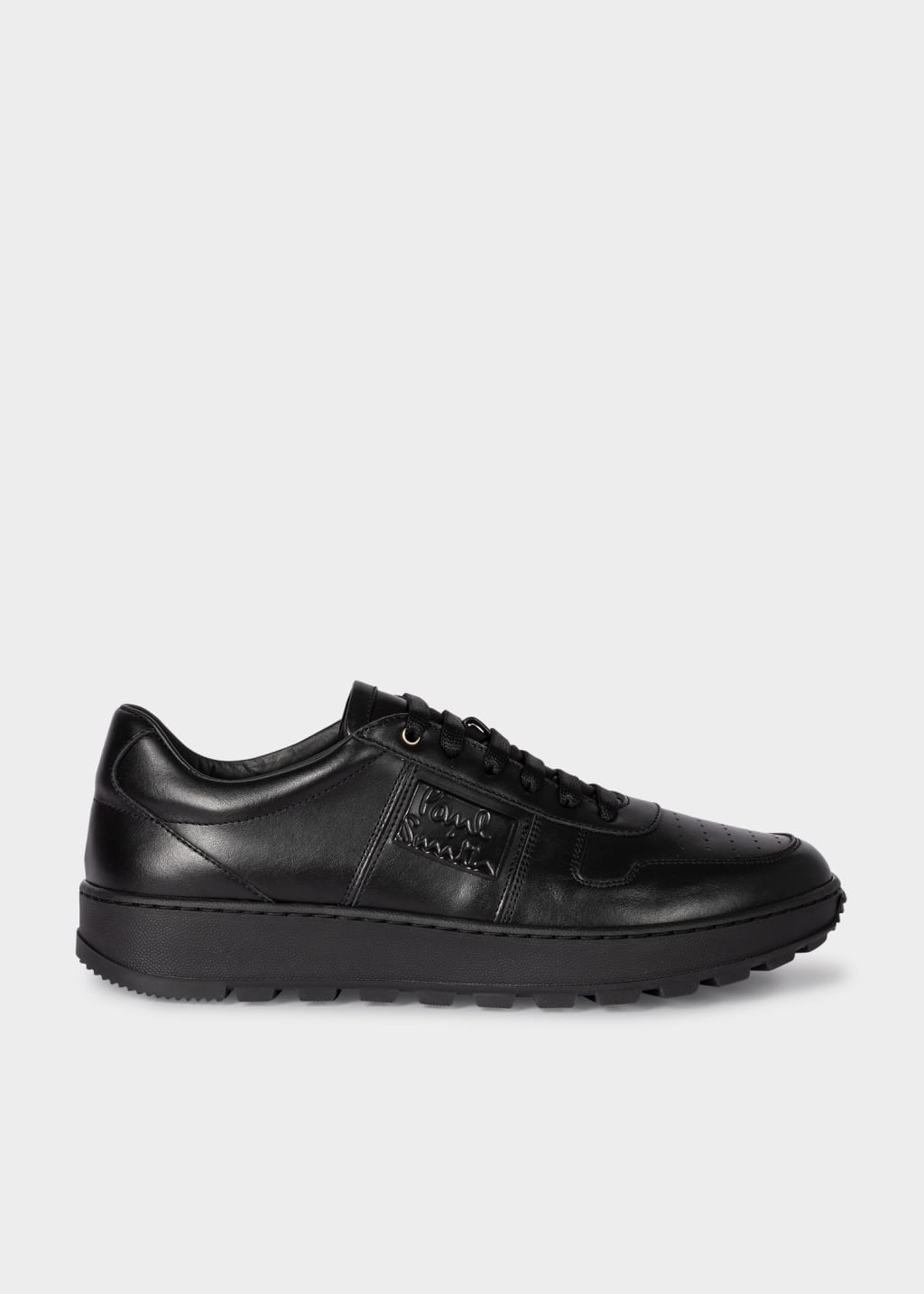 Detail View - Black Leather 'Filoni' Trainers Paul Smith