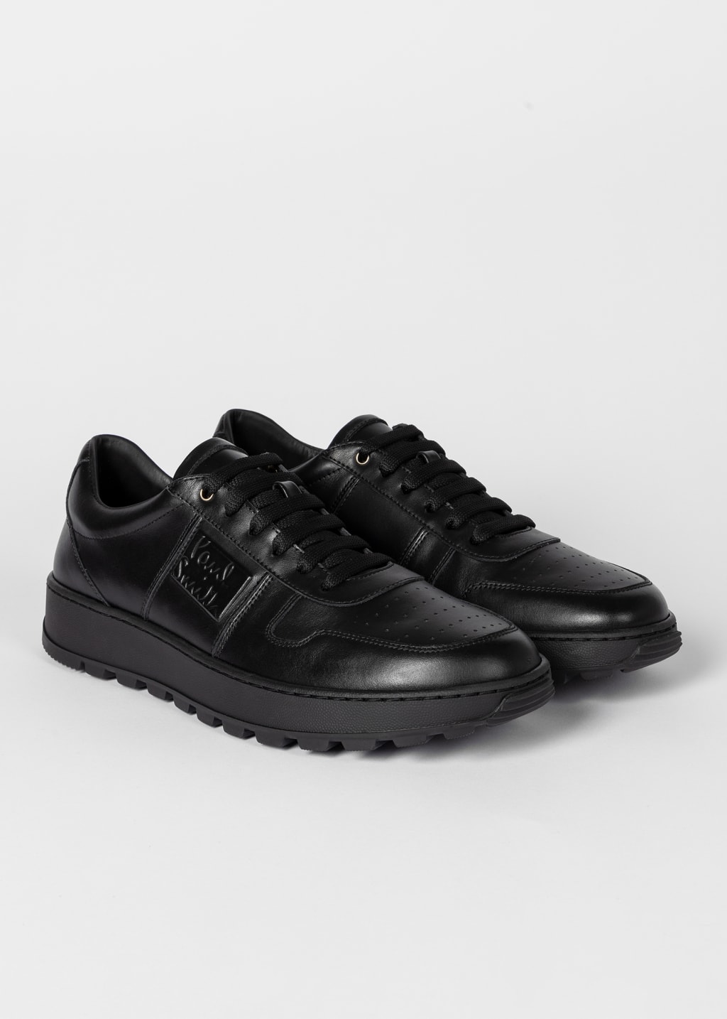 Pair View - Black Leather 'Filoni' Trainers Paul Smith
