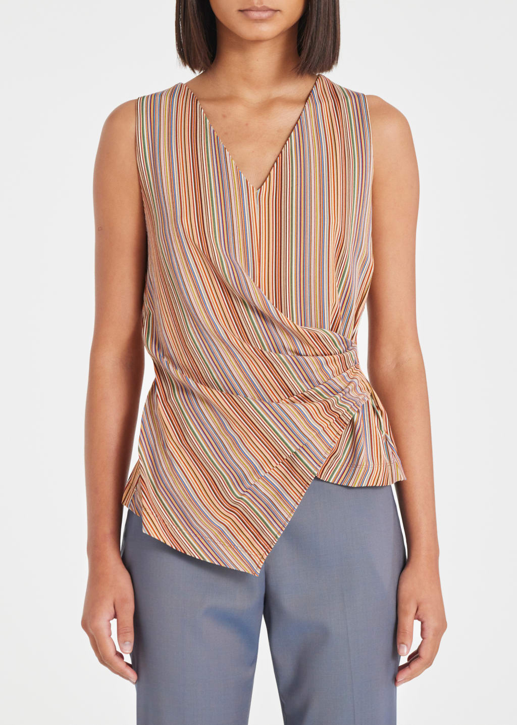 Product View - Women's 'Signature Stripe' Wrap Vest Top by Paul Smith
