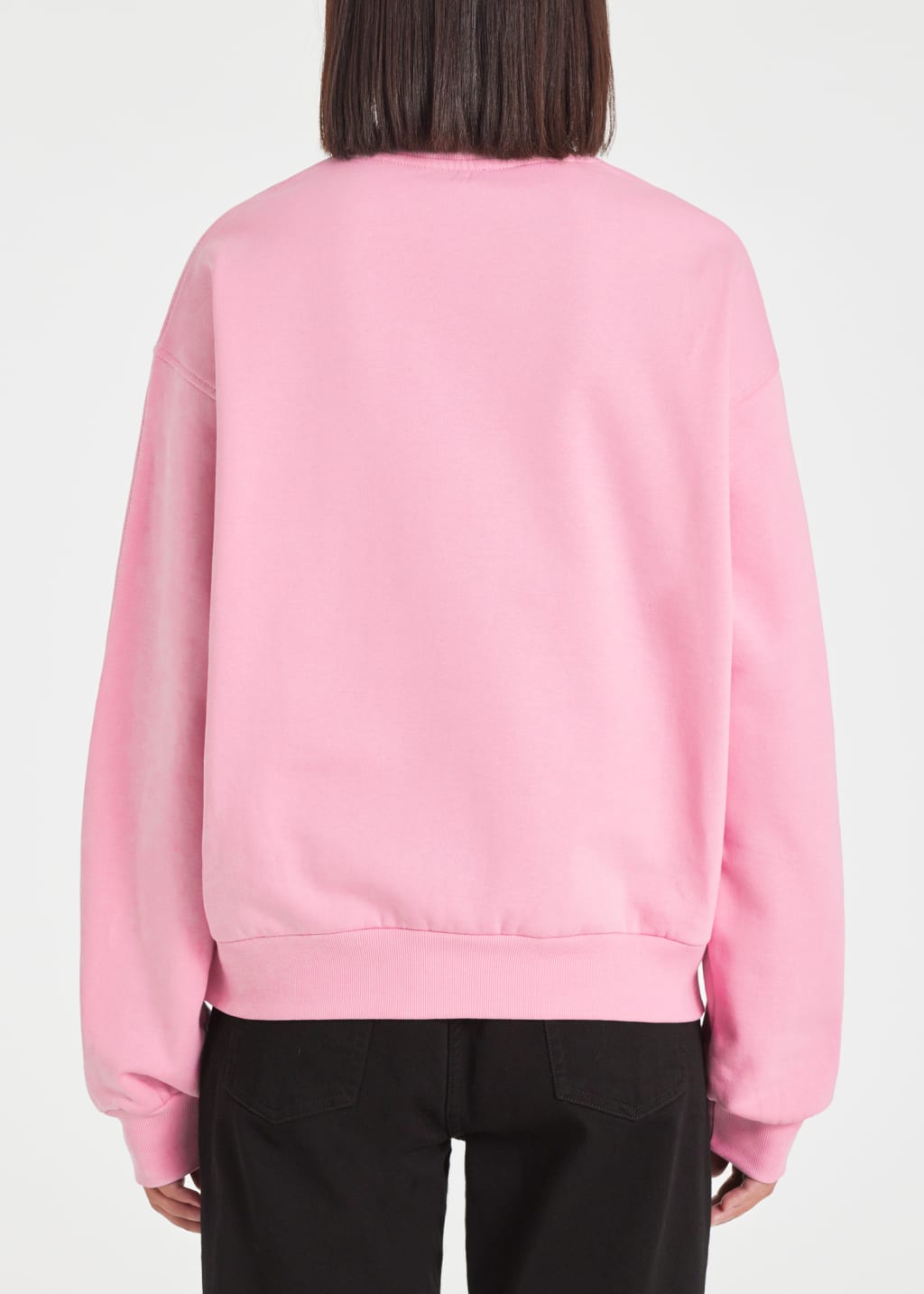 Model View - Women's Pink Zebra Logo Cotton Sweatshirt by Paul Smith
