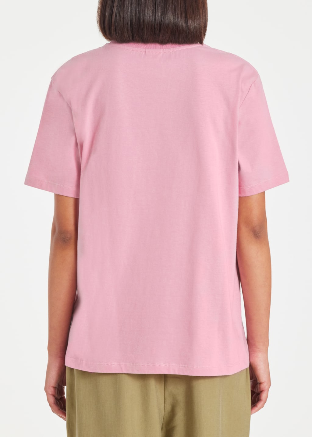 Model View - Women's Pink'Sunshine & Showers' Cotton T-Shirt by Paul Smith