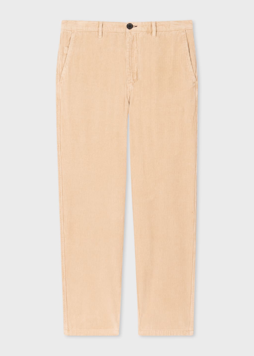 Front View - Loose-Fit Light Tan Corduroy Trousers Paul Smith