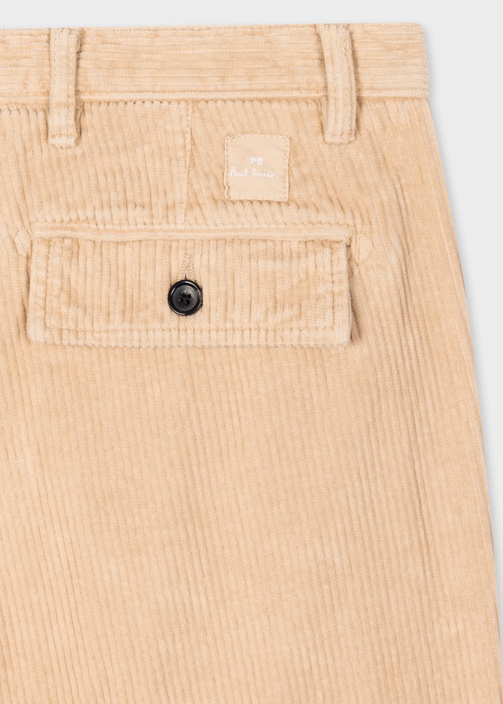 Detail View - Loose-Fit Light Tan Corduroy Trousers Paul Smith