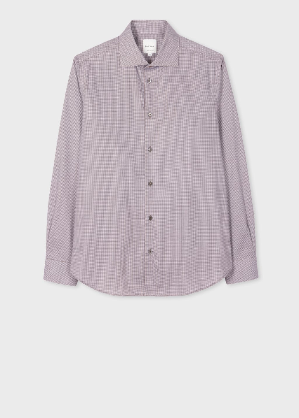 Product View - Men's Slim-Fit Brown Mini Gingham Shirt by Paul Smith