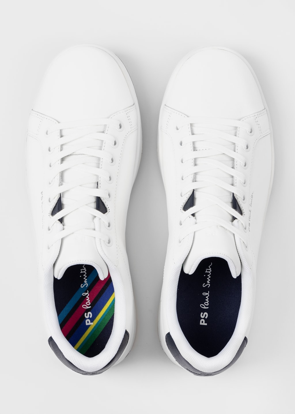 Men s White Leather Albany Trainers