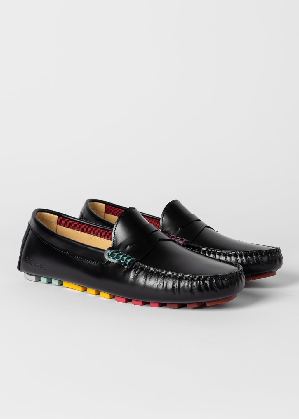 Product View - Women's Black Leather 'Tulsa' Driving Loafers by Paul Smith