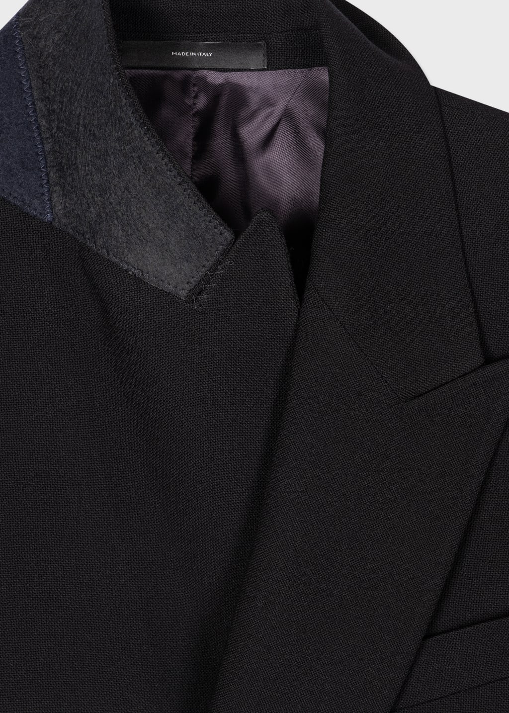 Wool Blazer With Brass Buttons Side Vents Black