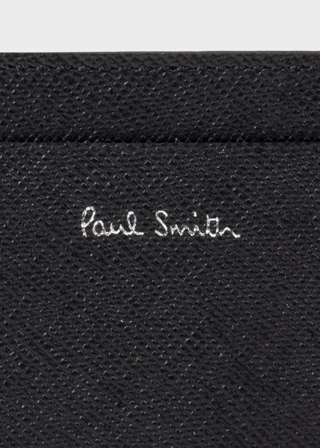 Detail View - 'Mini Blur' Print Leather Card Holder Paul Smith