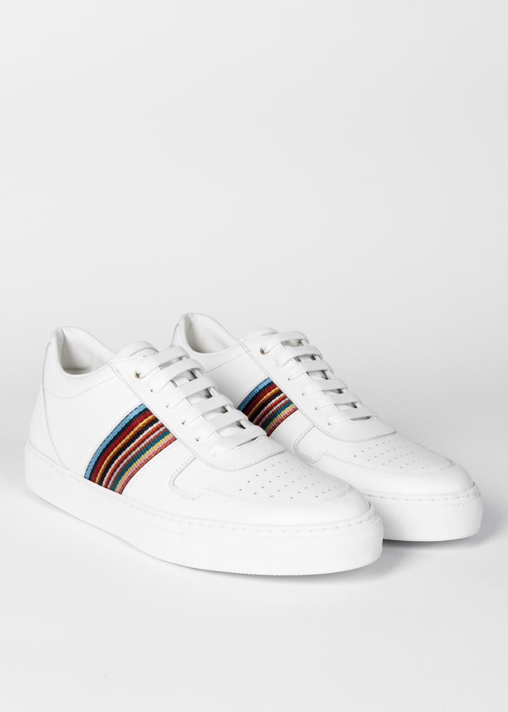 Pair View - White Leather 'Fermi' Trainers Paul Smith
