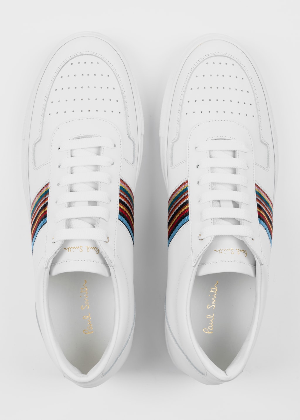 Pair View - White Leather 'Fermi' Trainers Paul Smith