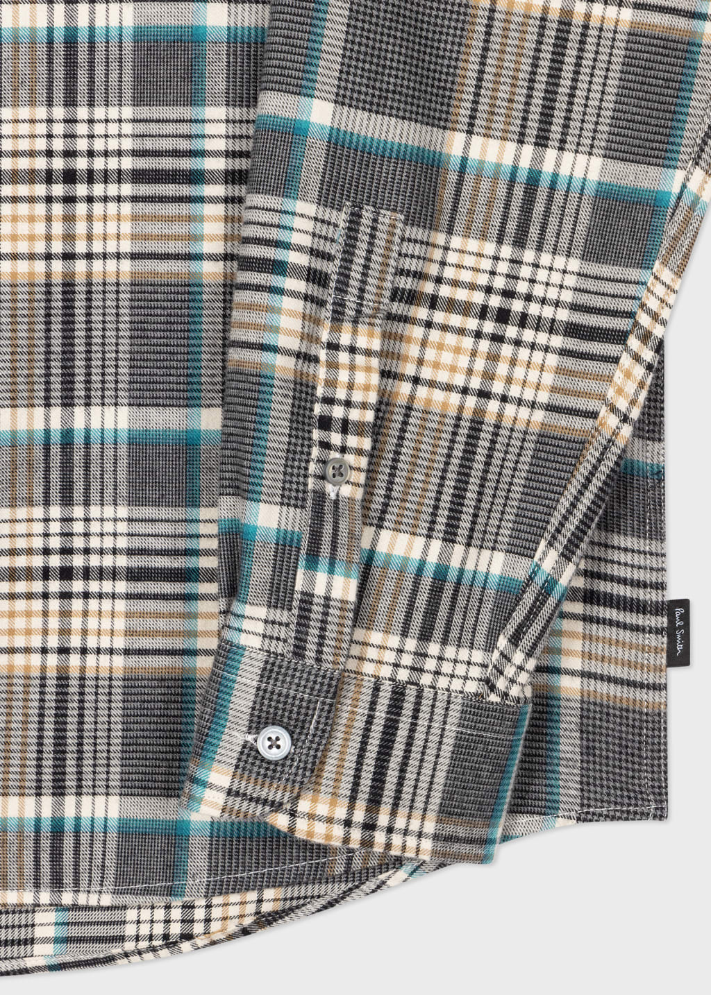Detail View - Grey Check Double Pocket Shirt Paul Smith
