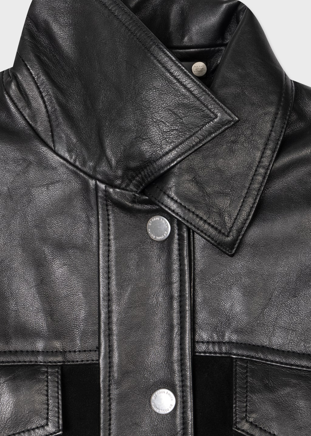 Product View - Women's Black Leather & Suede Contrasting Western Jacket by Paul Smith