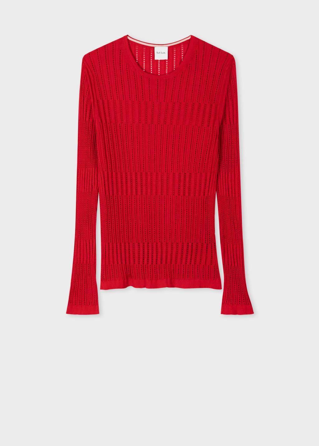 Front View - Women's Red Knitted Long Sleeve Top Paul Smith