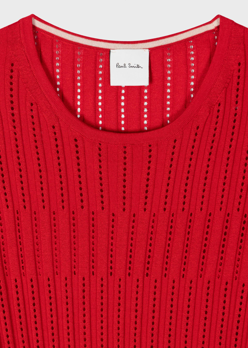 Detail View - Women's Red Knitted Long Sleeve Top Paul Smith