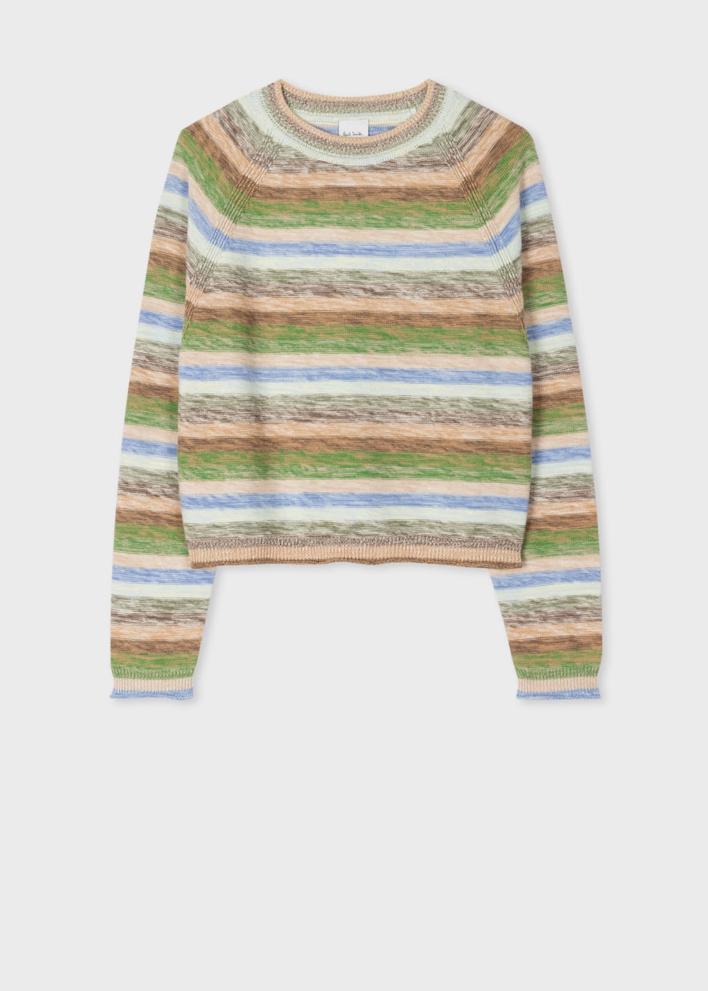 Front View - Women's Green Space Dye Crew Neck Sweater Paul Smith