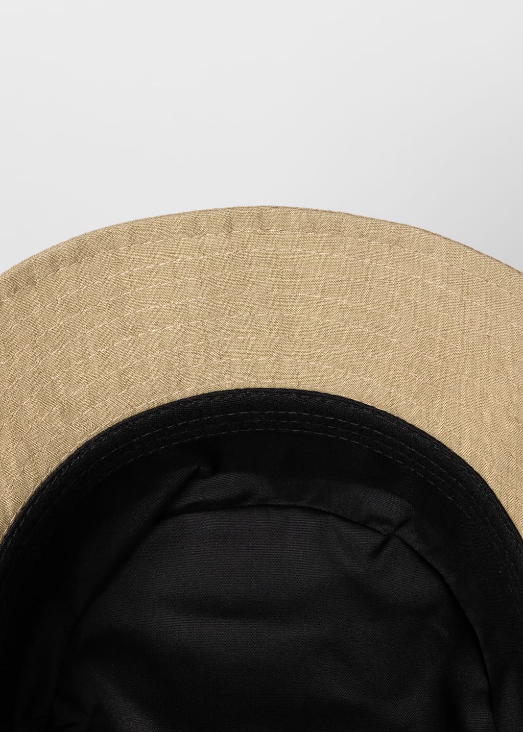 Detail View - Khaki Linen 'Signature Stripe' Trim Bucket Hat Paul Smith