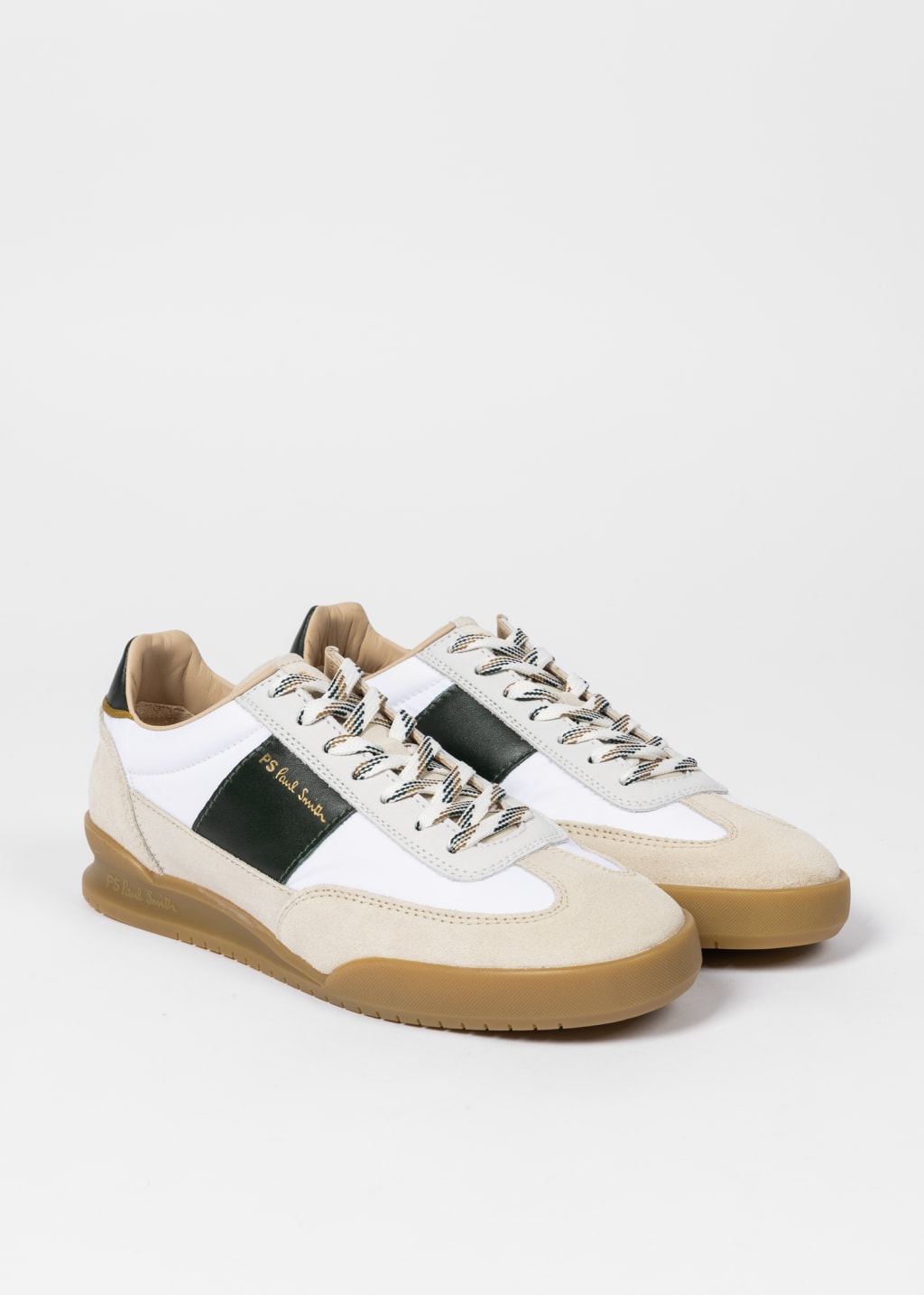Pair View - White 'Dover' Trainers With Contrast Soles Paul Smith