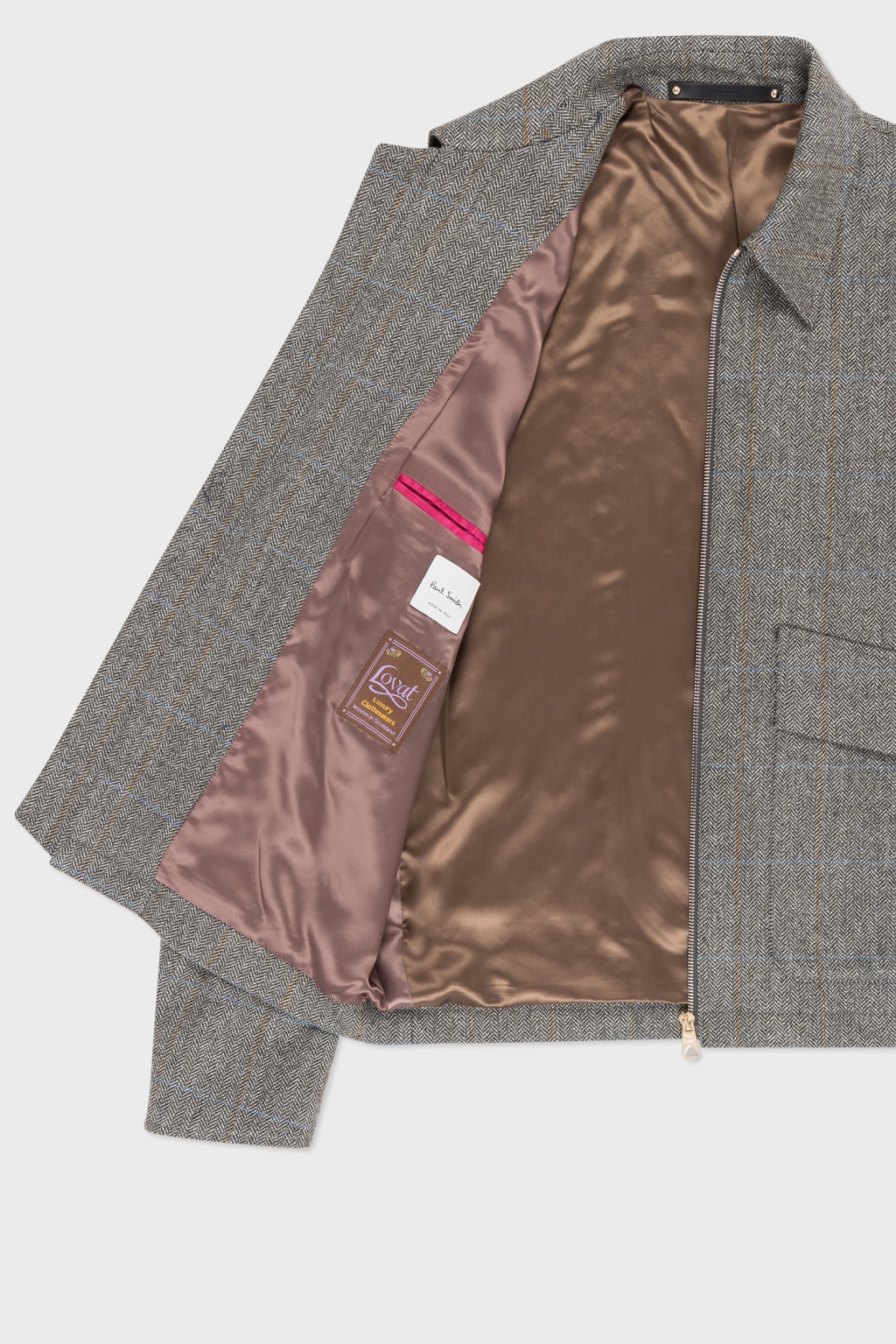 Men's Grey Wool Tweed Bomber Jacket