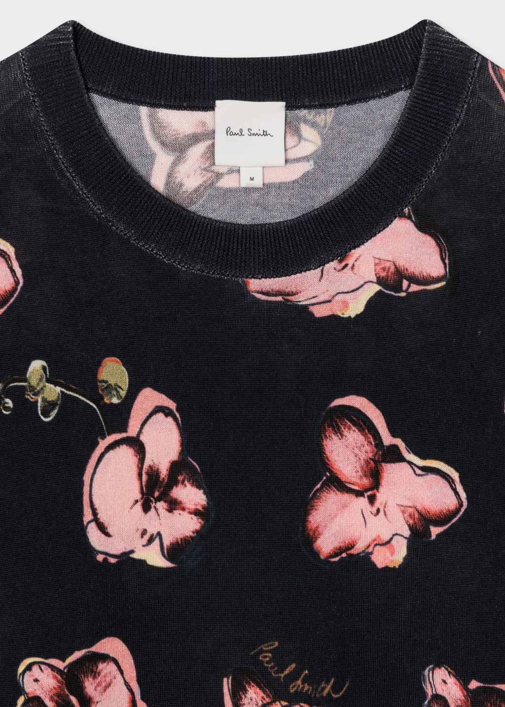 Product view - Black 'Orchid' Print Cotton Sweater Paul Smith