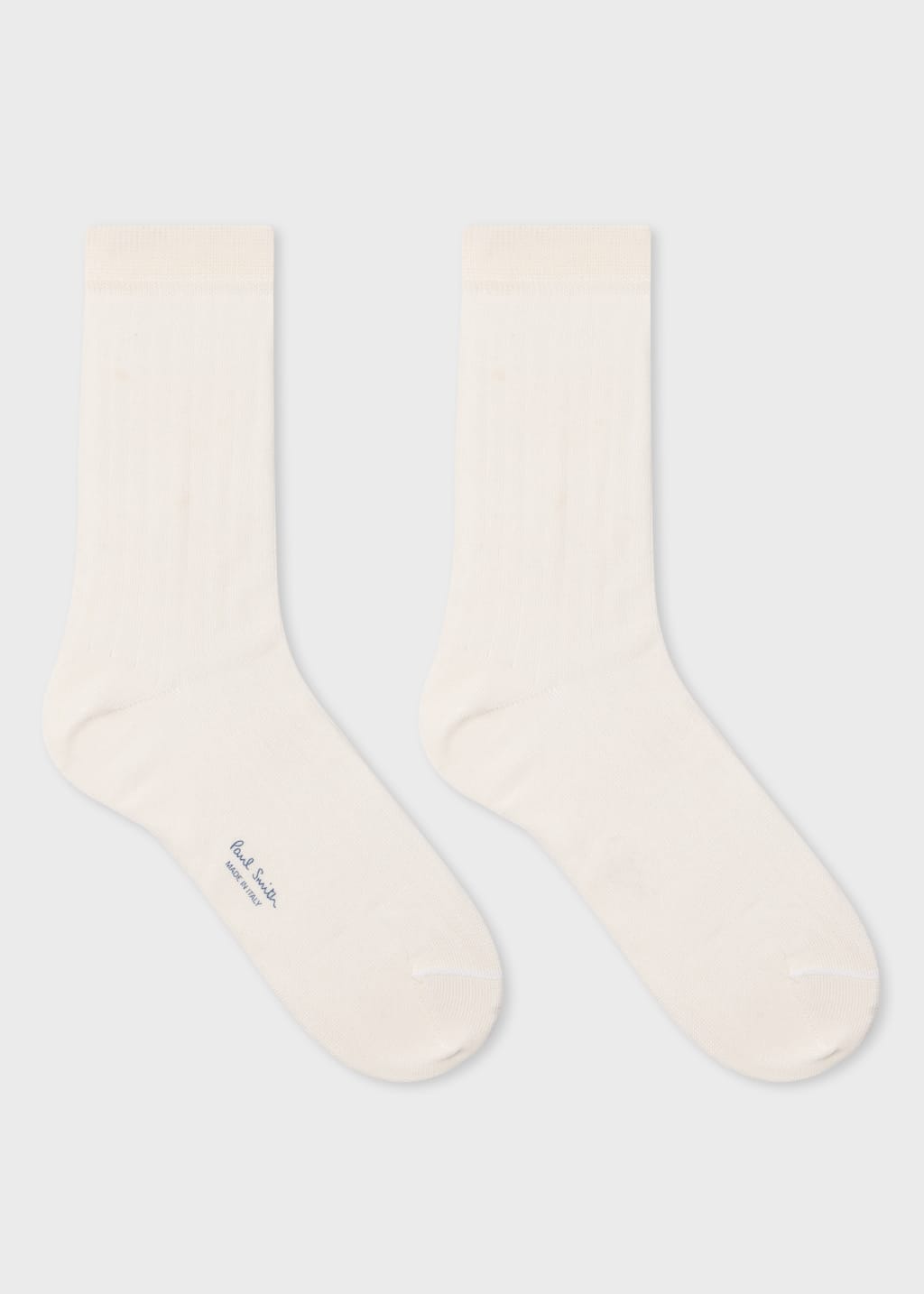 Pair View - Women's Ivory Ribbed Socks Paul Smith